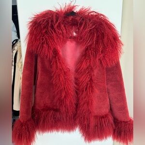 charlotte simone olive coat in red